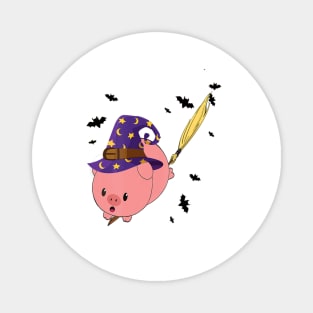 Pig Witch T shirt Halloween Kids Women Funny Costume Magnet